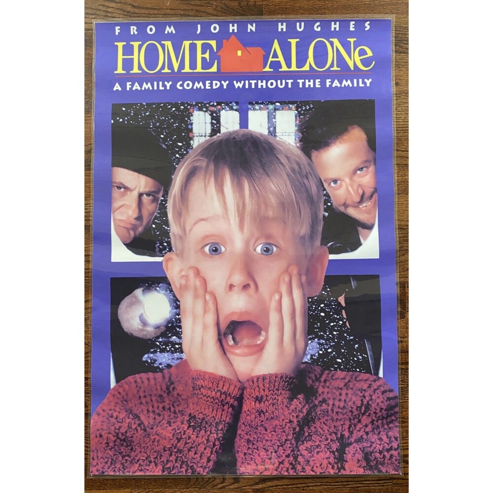 LAMINATED Home Alone Movie Poster 35 1/4" X 23" VINTAGE 1990 Movie Poster